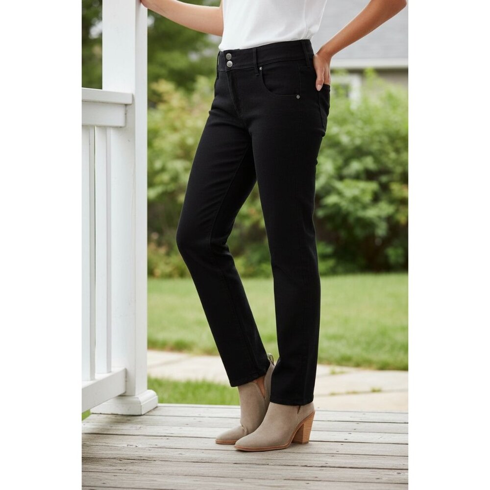 Hudson 12/32 Mid-Rise Double Button Straight Leg Jeans 29" Inseam Pants Denim